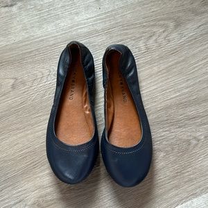 Luck Brand Emmie Ballet Leather Flats - Navy